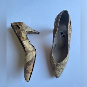 Vtg 80s J Renee Snakeskin Leather Heels‎ Women’s size 8N